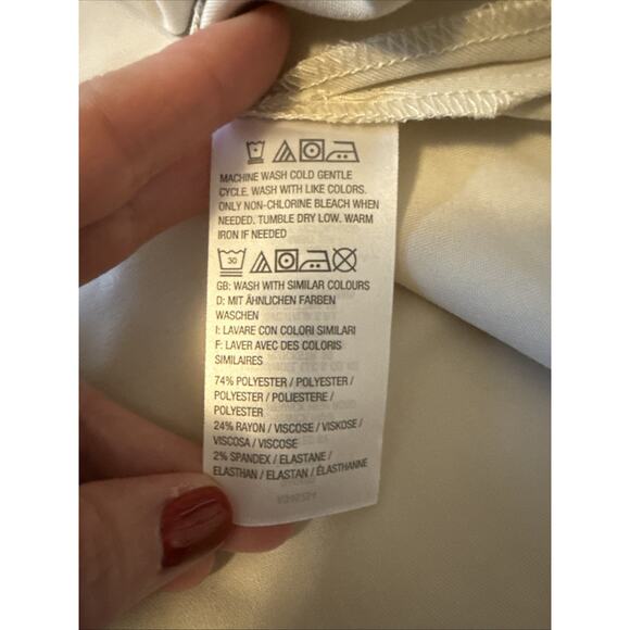 D&Co NEW Women's Plus 3X Stretch Woven Lace up Pullover Shirt Neutral Boho Chic - Picture 8 of 13